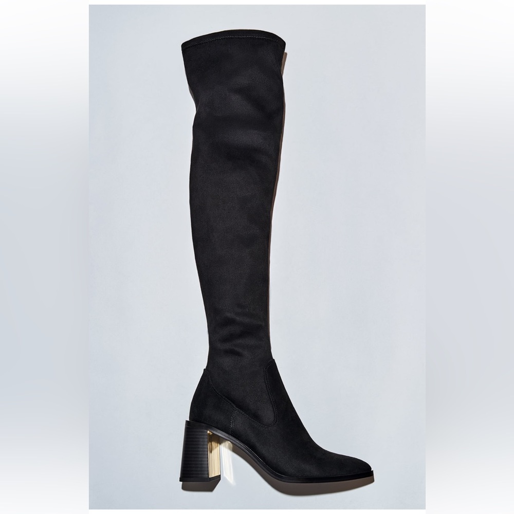 Zara Fabric Heeled Over The Knee Boots
